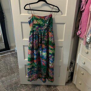 & Other Stories Colorful Floral 100% Silk Dress